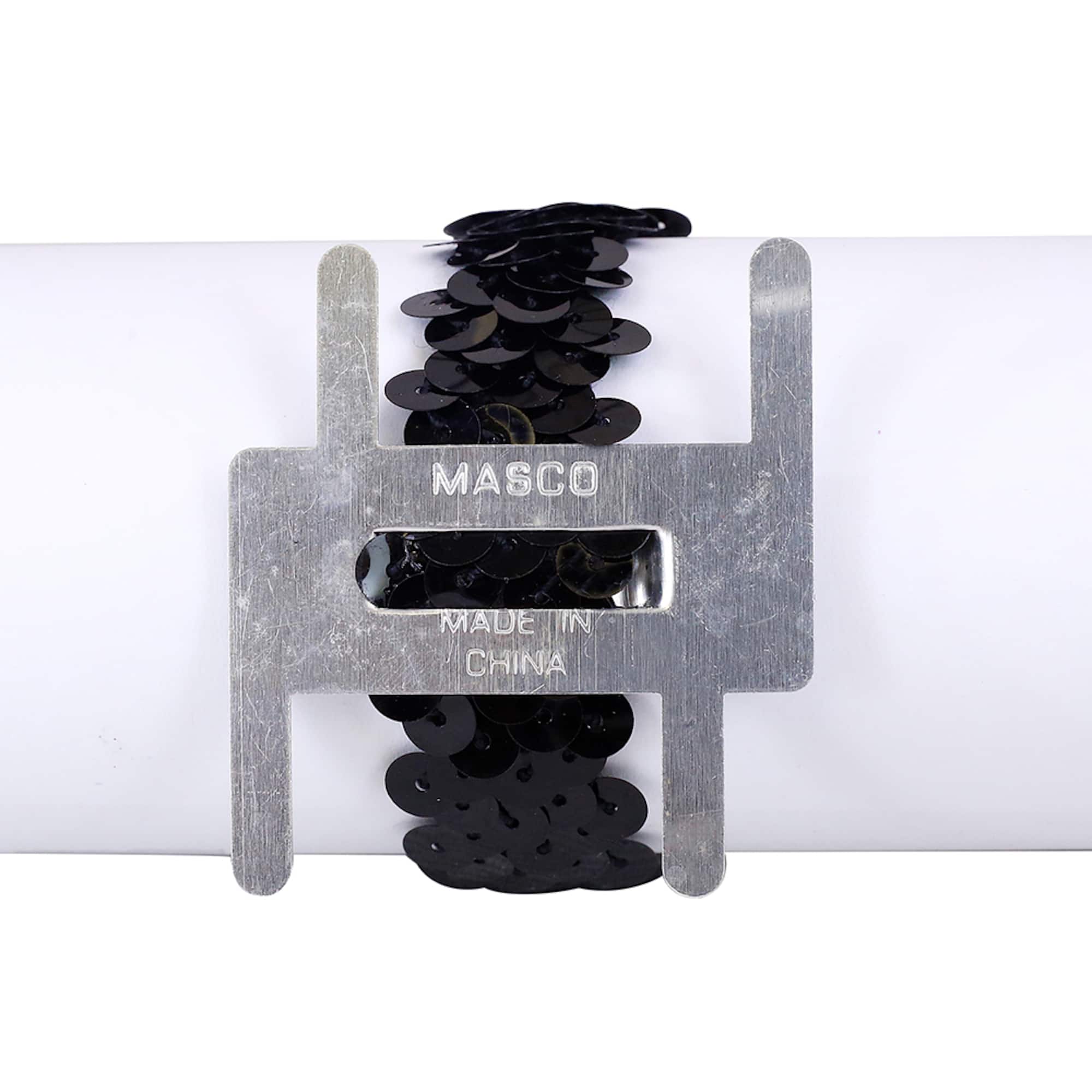 JAM Paper Black Sequin Floral Wristlet, 6ct.